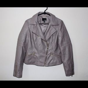 Faux leather tan jacket